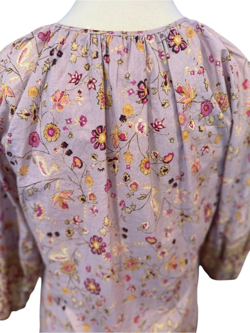 Self Contrast Floral Paisley Ruffle Hem Mini Dress Lavender Purple Size Small - Picture 5 of 16